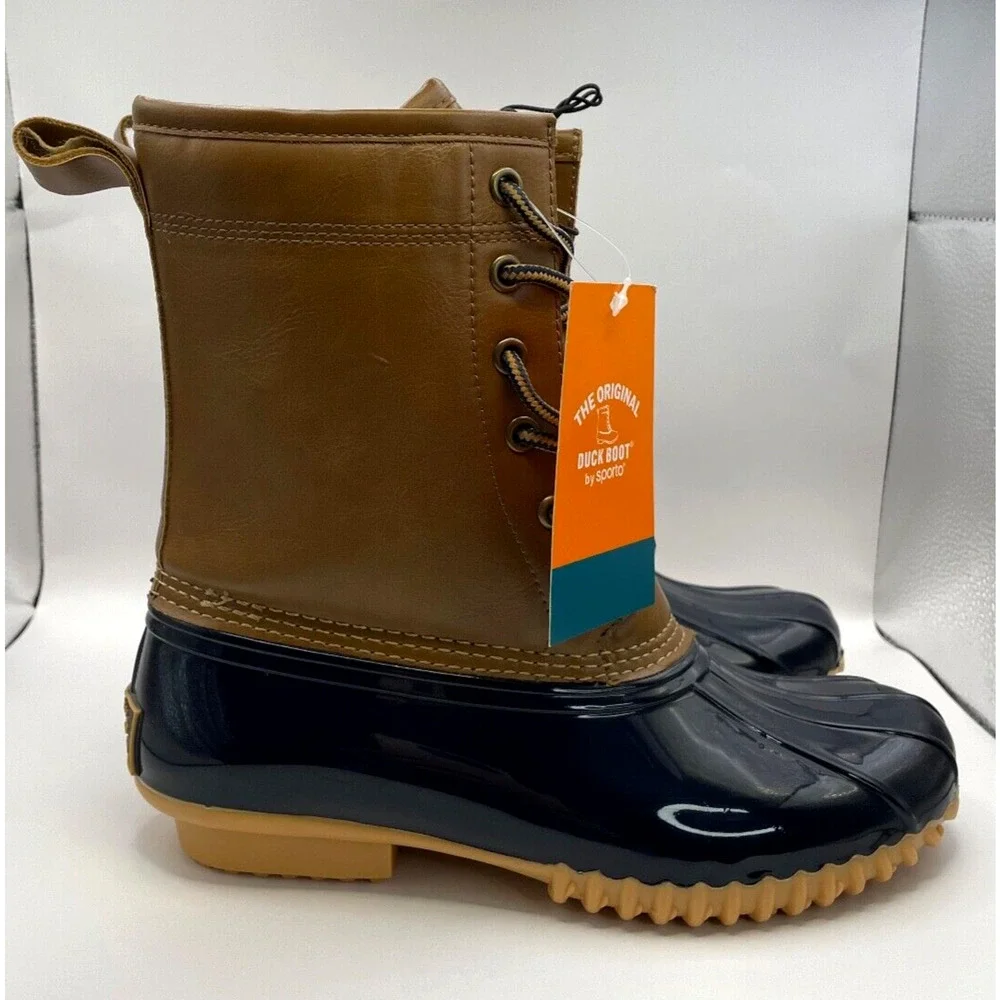 Original Sporto Duck Boot Flannel Lined Mid-Calf Rain/Snow Boot Sz 6.5M NEW